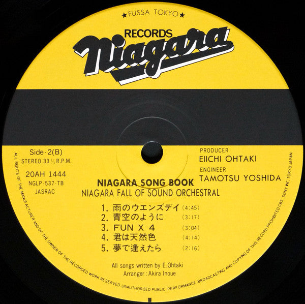 Niagara Fall Of Sound Orchestral : Niagara Song Book (LP, Album)