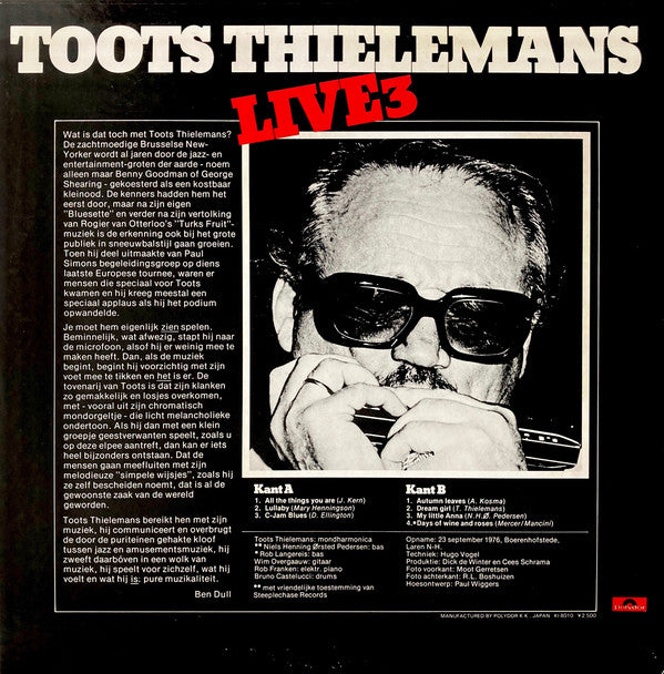 Toots Thielemans : Live 3 (LP, Album)