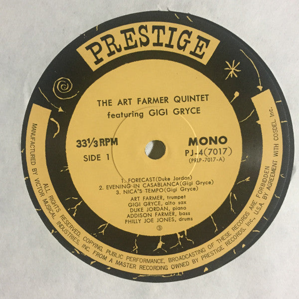 Art Farmer Quintet Featuring Gigi Gryce : Art Farmer Quintet Featuring Gigi Gryce (LP, Album, Mono, RE)