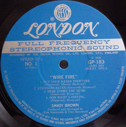 Savoy Brown Featuring Kim Simmonds : Wire Fire (LP, Album)