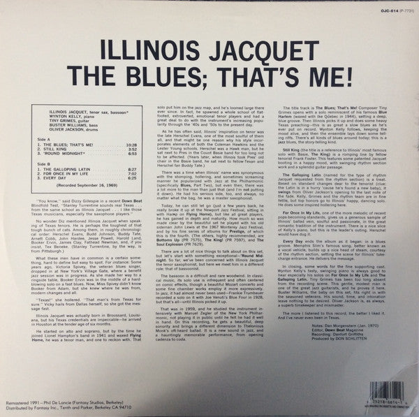 Illinois Jacquet : The Blues; That's Me! (LP, Album, RE, RM)