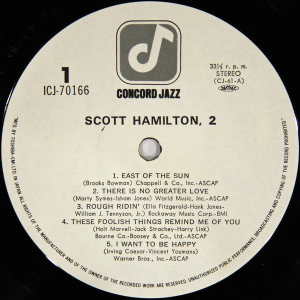 Scott Hamilton : Scott Hamilton, 2 (LP, Album)