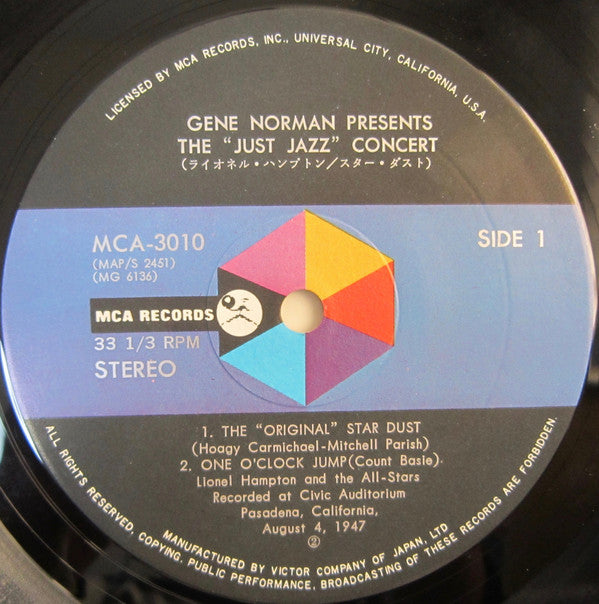 Lionel Hampton All Stars : Gene Norman Presents The "Just Jazz" Concert (LP, Album, RE)