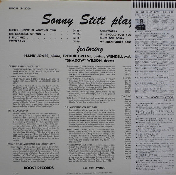 Sonny Stitt : Sonny Stitt Sonny Stitt Sonny Stitt Sonny Stitt (LP, Album, Mono, RE)