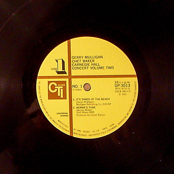 Gerry Mulligan / Chet Baker : Carnegie Hall Concert - Volume 2 (LP, Album)