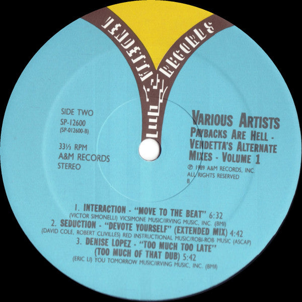 Various : Paybacks Are Hell - Vendetta's Alternate Mixes Volume 1 (LP, Comp)