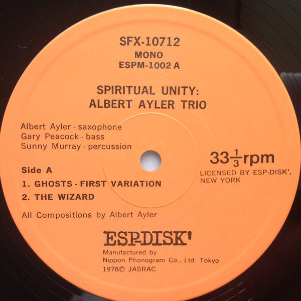 Albert Ayler Trio   Spiritual Unity
