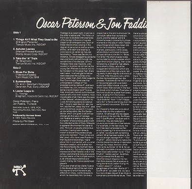 Oscar Peterson & Jon Faddis : Oscar Peterson & Jon Faddis (LP, Album)