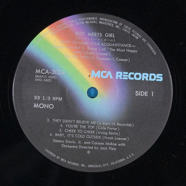 Sammy Davis Jr. And Carmen McRae : Boy Meets Girl (LP, Album, Mono)