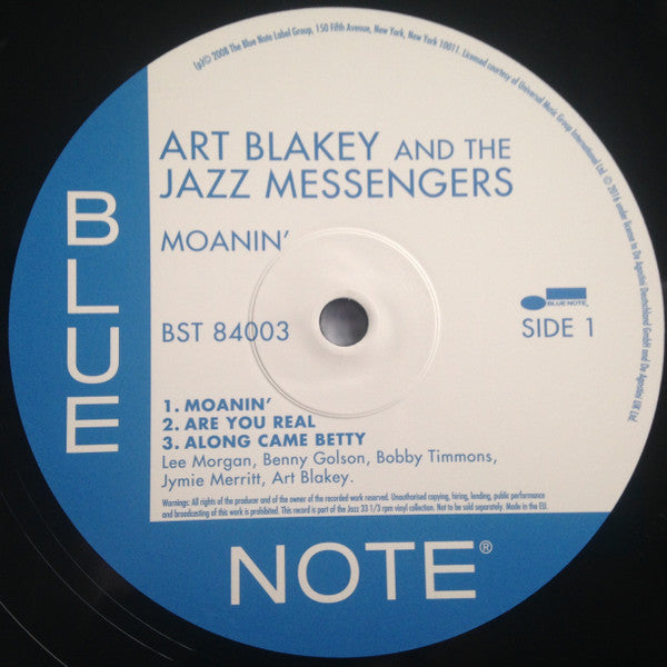 Art Blakey And The Jazz Messengers* : Moanin' (LP, Album, RE, 180)