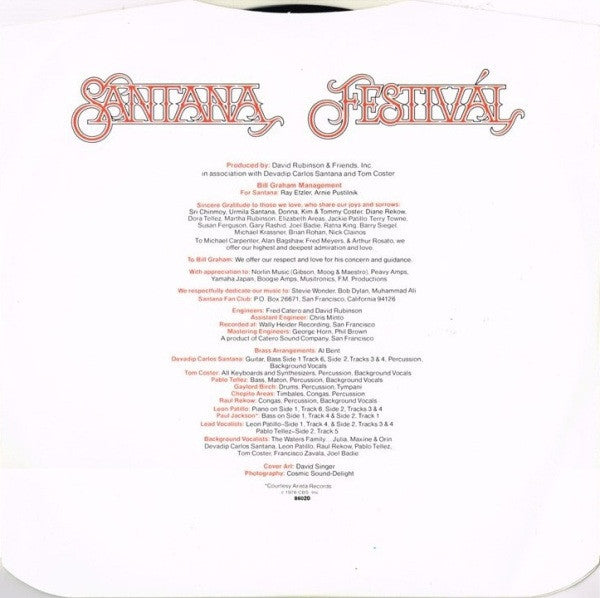 Santana : Festivál (LP, Album)
