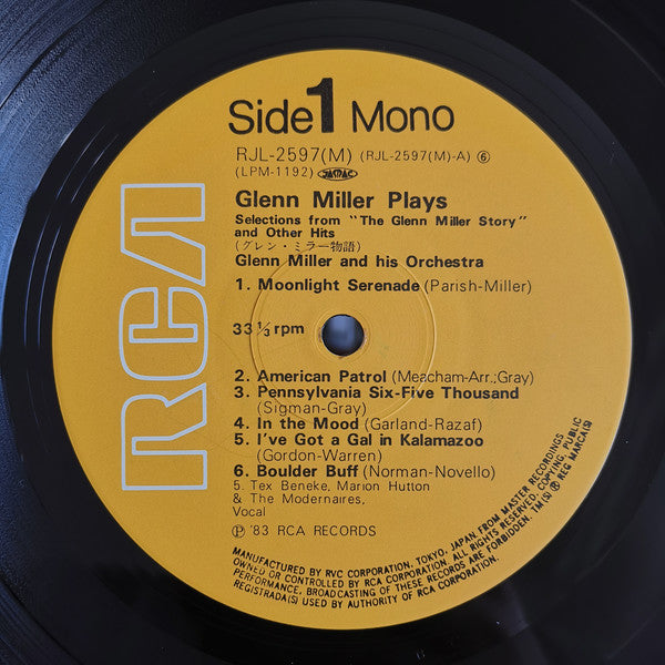 Glenn Miller And His Orchestra : Glenn Miller Plays Selections From "The Glenn Miller Story" And Other Hits (LP, Album, Mono)