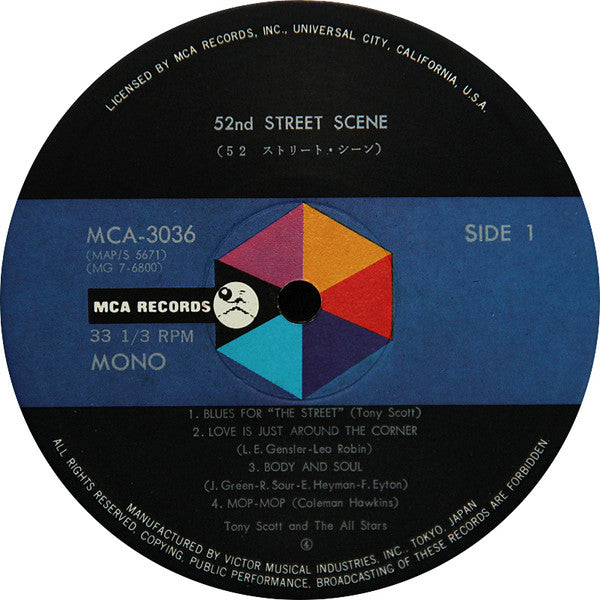 Tony Scott All-Stars : 52nd Street Scene (LP, Album, Mono)
