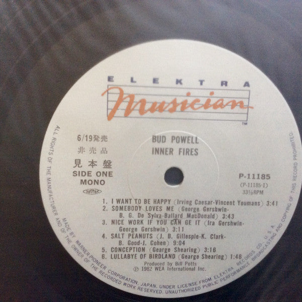 Bud Powell : Inner Fires: The Genius Of Bud Powell (LP, Album, Mono, Promo, RM)