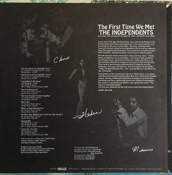The Independents : The First Time We Met (LP, Album)