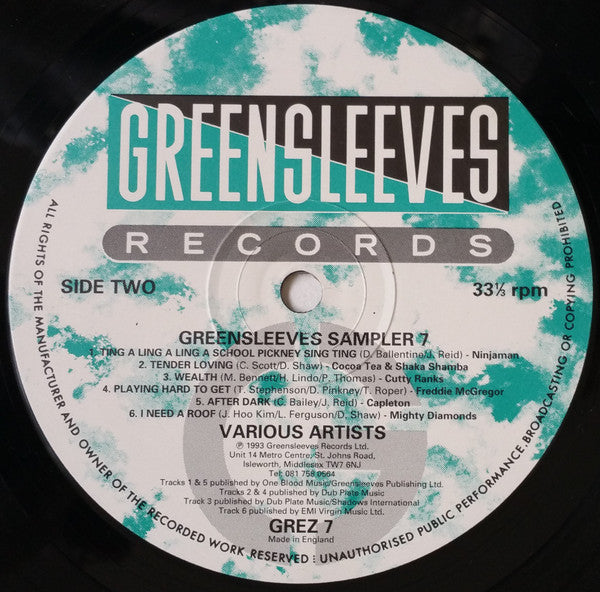 Various : Greensleeves Sampler 7 (LP, Comp)