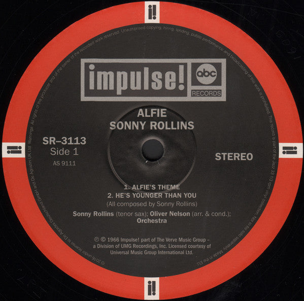 Sonny Rollins With Orchestra Conducted By Oliver Nelson : Alfie (LP, Album, RE, Gat)