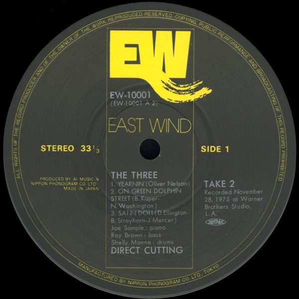 Joe Sample / Ray Brown / Shelly Manne : The Three (LP, Album, Gat)