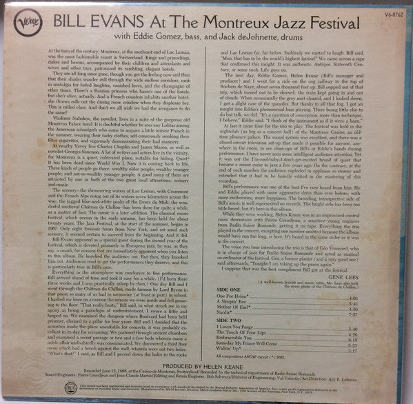 Bill Evans : At The Montreux Jazz Festival (LP, Album)
