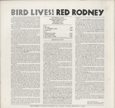 Red Rodney : Bird Lives! (LP, Album, RE)