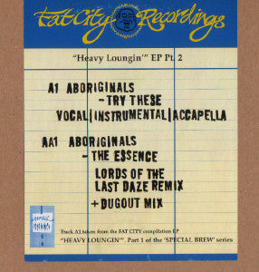 Aboriginals - Special Brew - Heavy Loungin' EP Pt. 2 (12"", EP)
