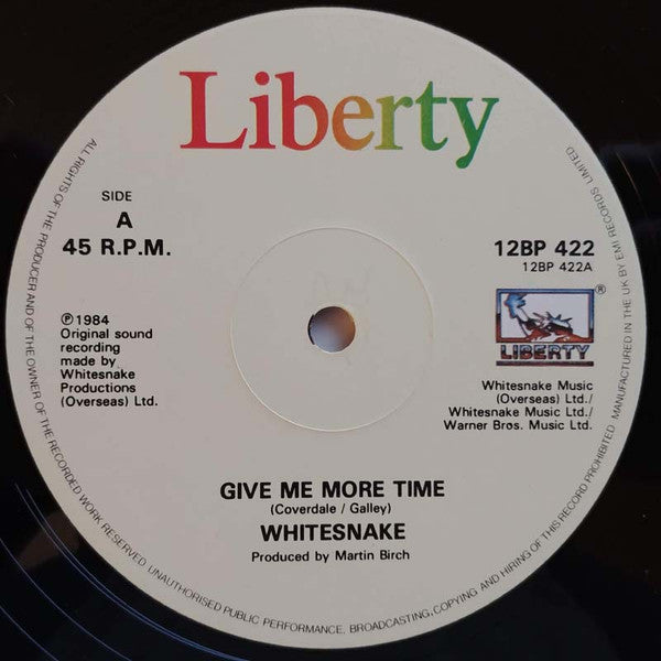 Whitesnake - Give Me More Time (12"", Single)