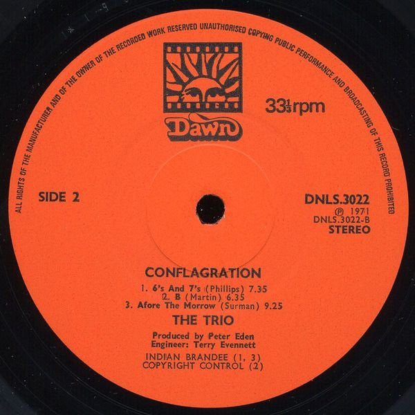 The Trio - Conflagration (LP, Album)