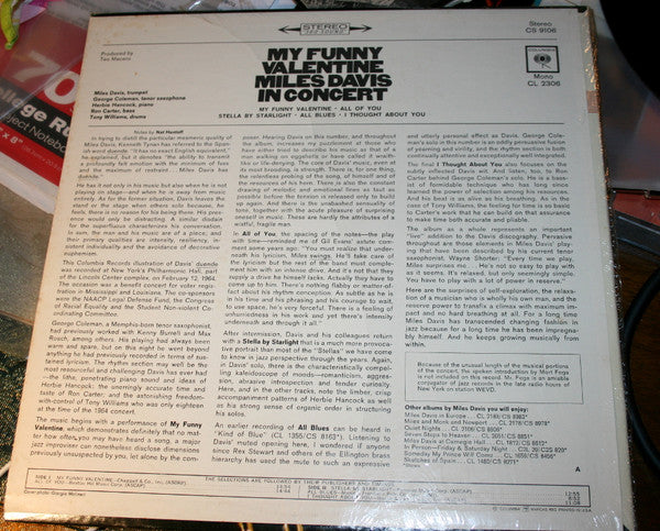 Miles Davis - My Funny Valentine - Miles Davis In Concert (LP, Album)