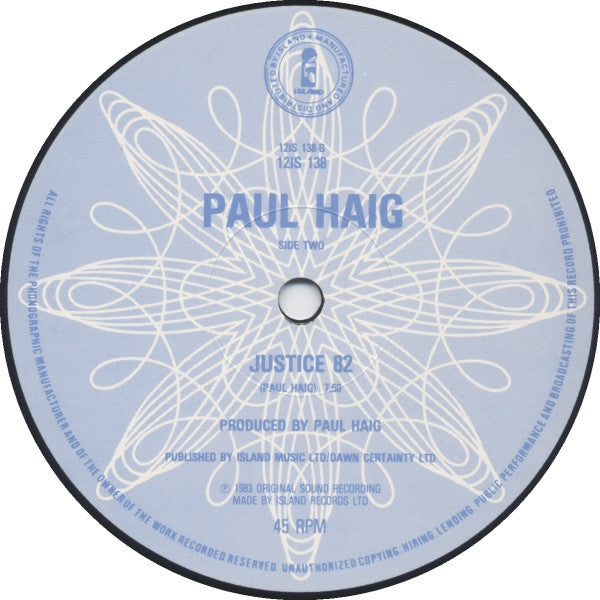 Paul Haig - Justice (12"")