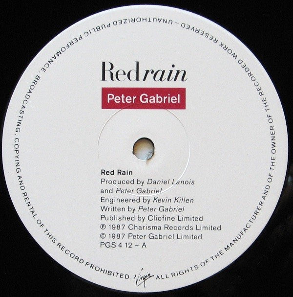 Peter Gabriel - Red Rain (12"")