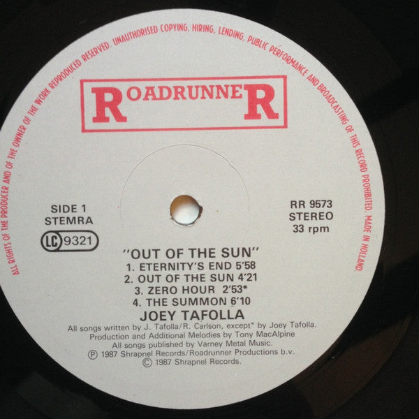 Joey Tafolla - Out Of The Sun (LP, Album)
