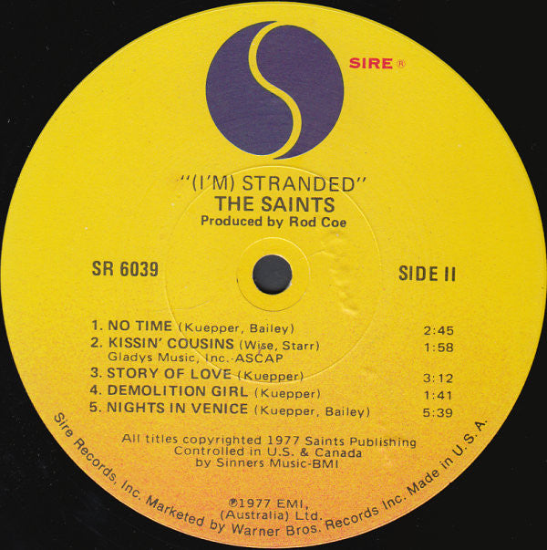 The Saints (2) - (I'm) Stranded (LP, Album, Win)