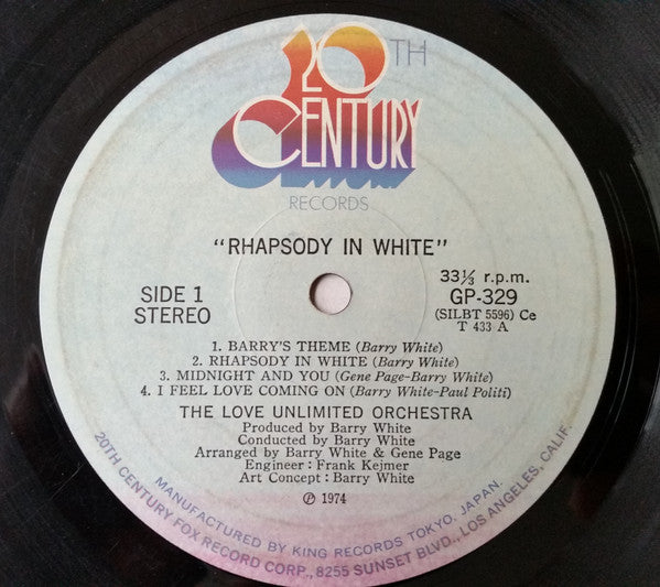 Love Unlimited Orchestra - Rhapsody In White (LP, Album)