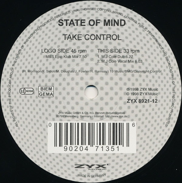State Of Mind - Take Control (12"")