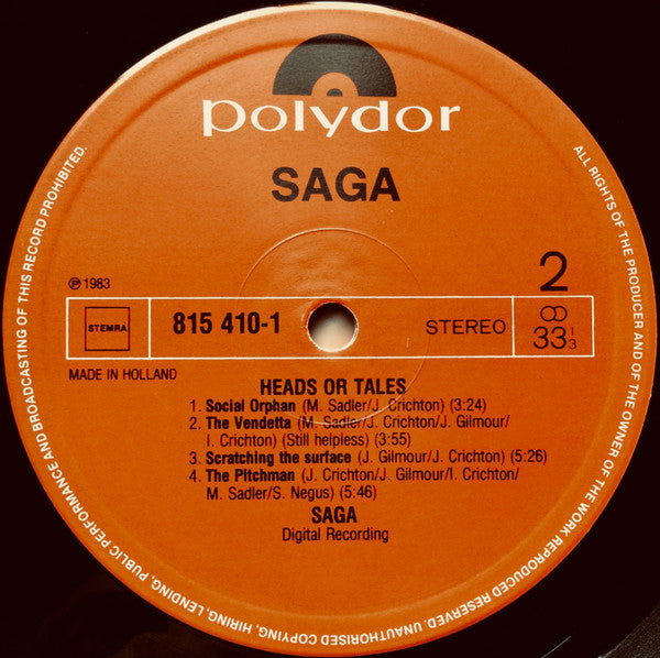 Saga (3) - Heads Or Tales (LP, Album)