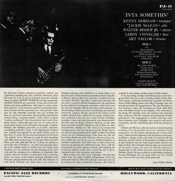 Kenny Dorham & Jackie McLean - Inta Somethin' (LP, Album, Mono, RE)