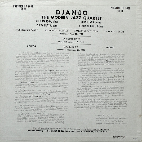MJQ* - Django (LP, Album, Mono, RM)