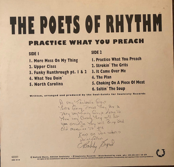 The Poets Of Rhythm - Practice What You Preach (LP, Album)