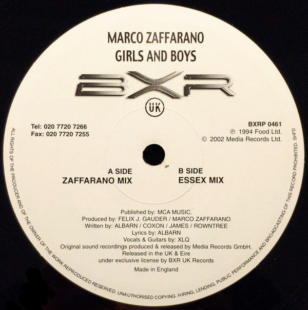 Marco Zaffarano - Girls & Boys (12"")