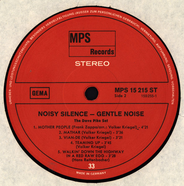 The Dave Pike Set - Noisy Silence - Gentle Noise (LP, Album, RE)