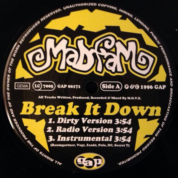 Mad Fam* - Break It Down / Dad (12"")