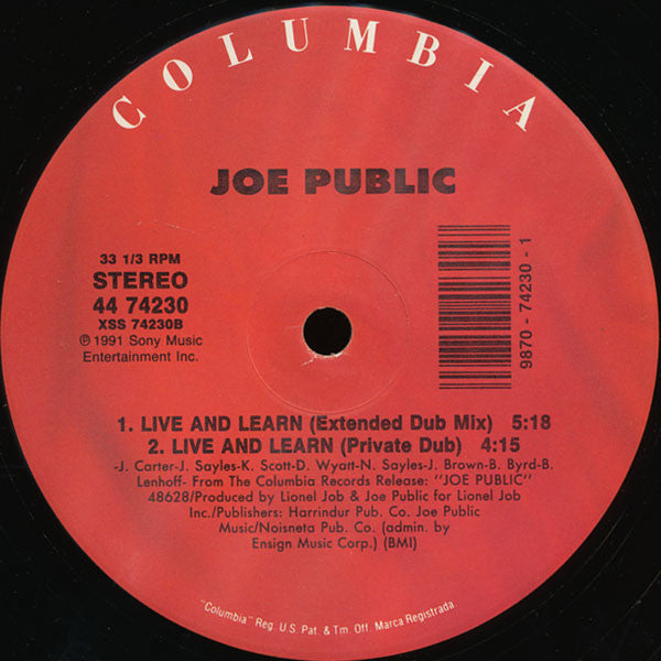 Joe Public - Live And Learn (12"")