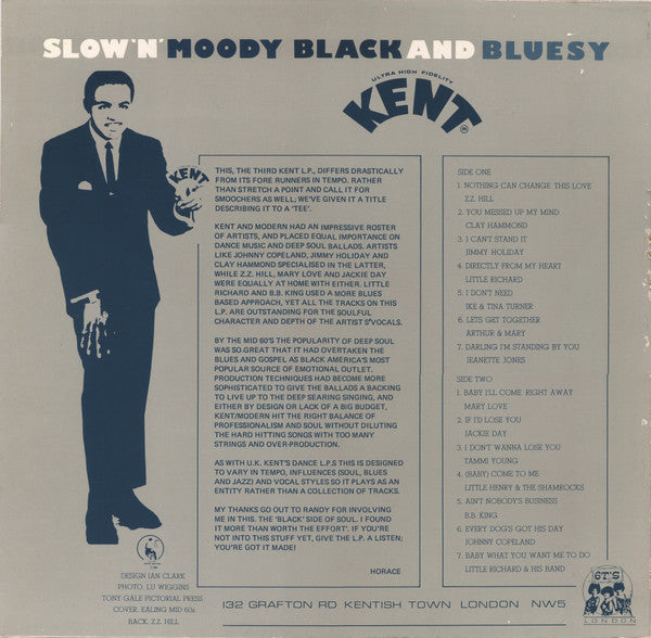 Various - Slow 'N' Moody, Black And Bluesy (LP, Comp, Mono)