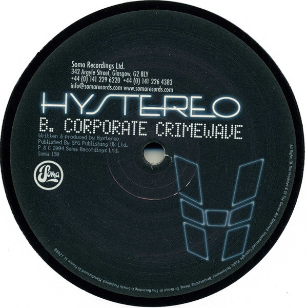 Hystereo - Winters In The City / Corporate Crimewave (12"")