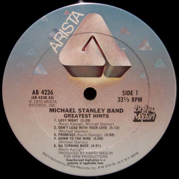 Michael Stanley Band - Greatest Hints (LP, Album, Ter)