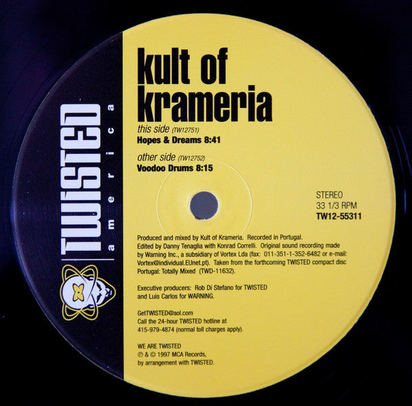 Kult Of Krameria - Hopes & Dreams / Voodoo Drums (12"")