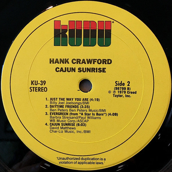Hank Crawford - Cajun Sunrise (LP, Album)