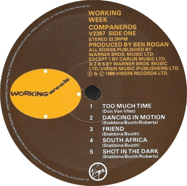 Working Week - Compañeros (LP, Album)