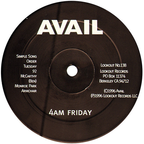 AVAIL - 4AM Friday (LP, Album)