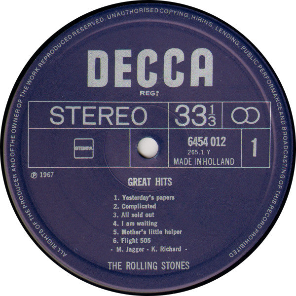 The Rolling Stones - Great Hits (LP, Comp)